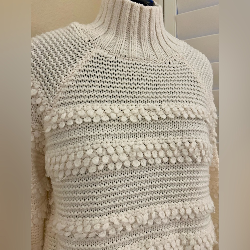 Lou & Grey Women’s Sweater Pullover Sz Large Cream Ivory Chunky Oversized - Picture 4 of 10